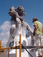 Irakli Chkhartishvili  is a young ,very hard working man from Georgia (Eastern Europe!). His 4.34 m statue made of grey marble showing :  HELIOS ... the ancient greek god of the sun